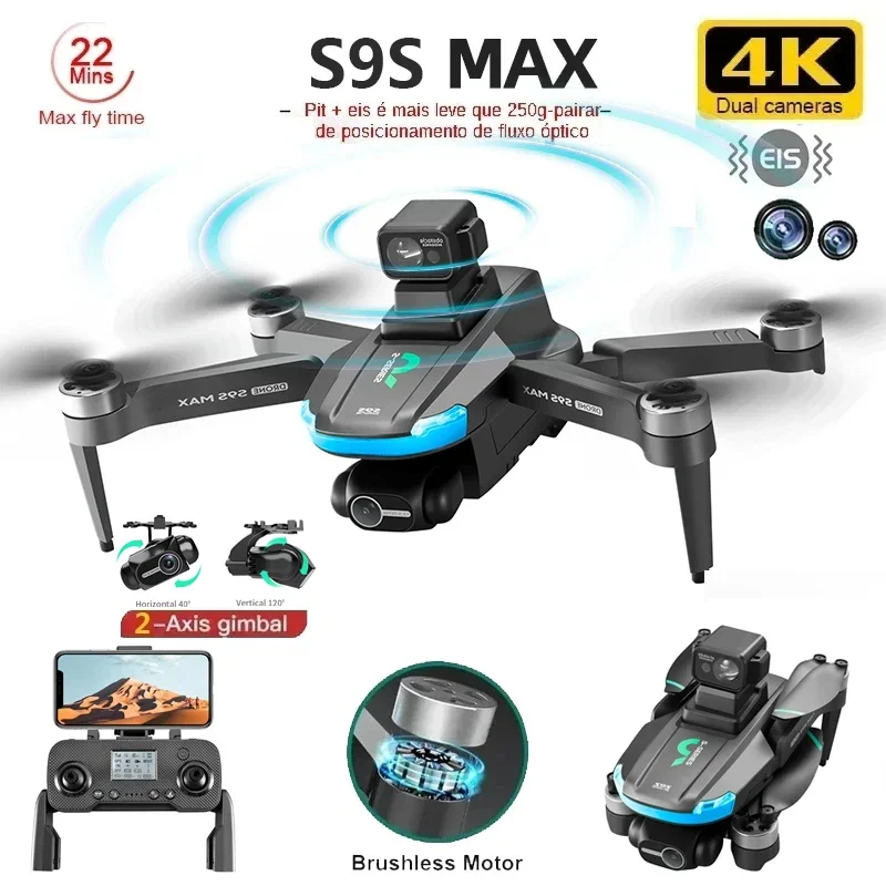 Drone Gimbal Brushless - НОВЫЙ S9S MAX MINI Drone 4K