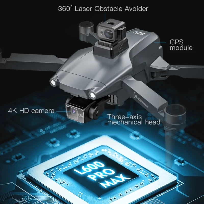 L600 PRO MAX GPS Дрон Професси – обзор и цена Drone Gimbal Brushless